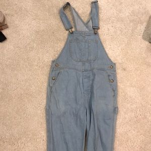 BDG light wash overalls